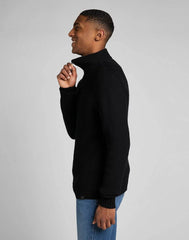 Lee Half Zip Knit Męski Sweter Rozpinany Black L83YDE01 112322622