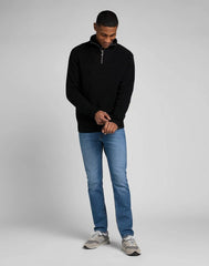 Lee Half Zip Knit Męski Sweter Rozpinany Black L83YDE01 112322622