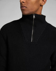 Lee Half Zip Knit Męski Sweter Rozpinany Black L83YDE01 112322622
