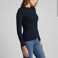 LEE HI NECK LS RIB TEE DAMSKA KOSZULKA Z DŁUGIM RĘKAWEM SKY CAPTAIN L44DPHHY 112109820