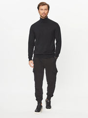 LEE HIGH NECK KNIT MĘSKA SWETER CIEPŁY ELEGANCKI BLACK 112341698 L83C011656