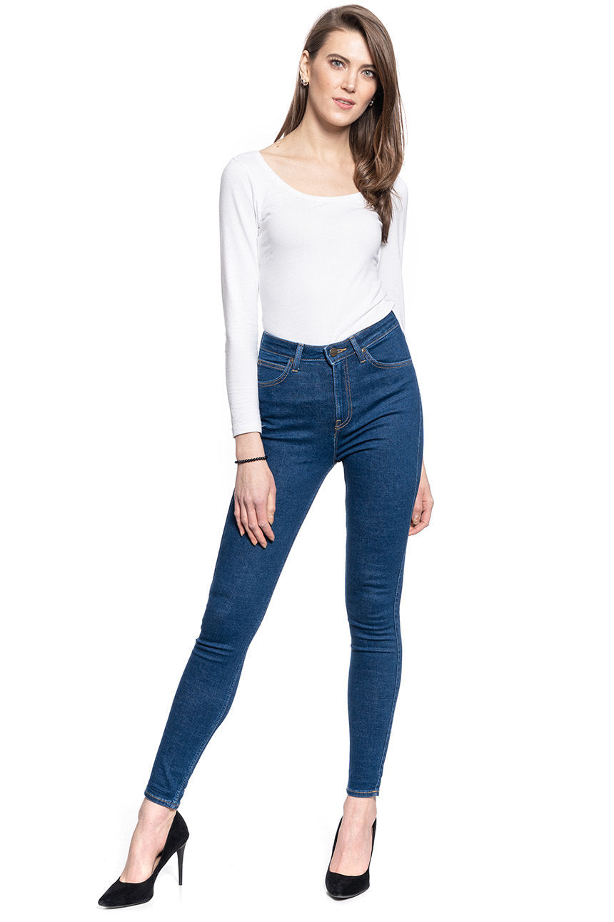 Damskie Spodnie Jeansowe Lee Ivy Dark Mono L32EPQXM 112107435
