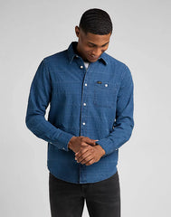 LEE LEESURE SHIRT MĘSKA KOSZULA INDIGO L66NCZDK 112321898