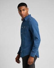 LEE LEESURE SHIRT MĘSKA KOSZULA INDIGO L66NCZDK 112321898