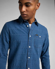 LEE LEESURE SHIRT MĘSKA KOSZULA INDIGO L66NCZDK 112321898