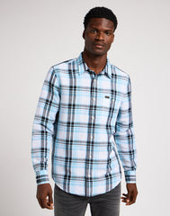 Lee Leesure Shirt Męska Koszula W Kratę Preppy Blue 112349056 L66N044970