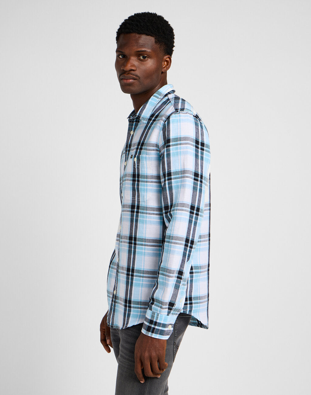 Lee Leesure Shirt Męska Koszula W Kratę Preppy Blue 112349056 L66N044970