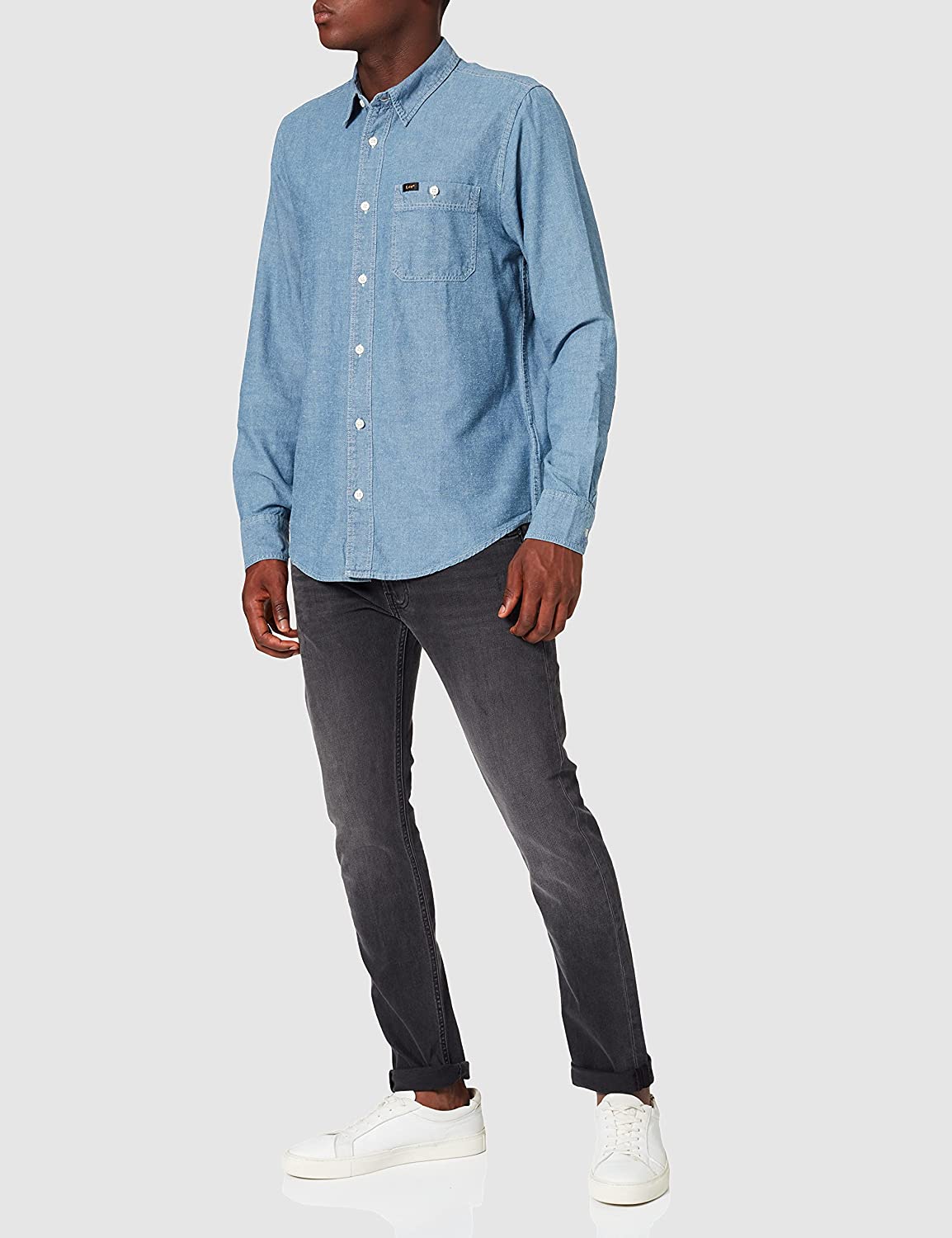 LEE LEESURE SHIRT MĘSKIE KOSZULE JEANSOWE INDIGO L66NMWDK 112140570