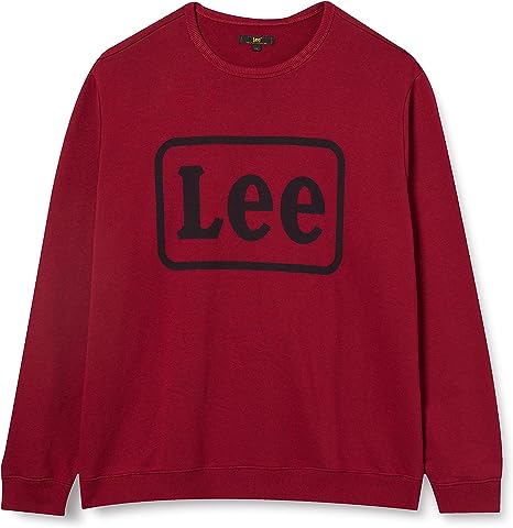 LEE LOGO CREW SWS MĘSKA BLUZA KLASYCZNA LOGO RHUBARB RED L80JFBGB 112121397