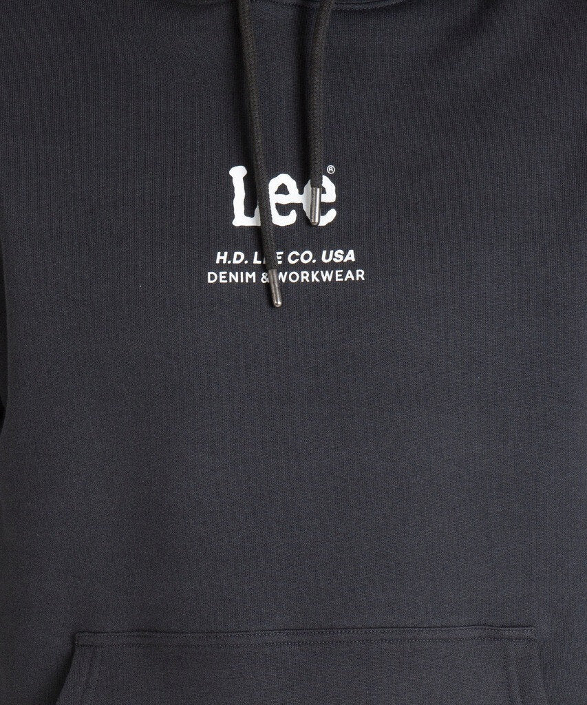 LEE LOGO LOOSE HOODIE MĘSKA BLUZA WASHED BLACK L83UTJON 112144595