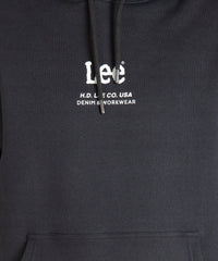 LEE LOGO LOOSE HOODIE MĘSKA BLUZA WASHED BLACK L83UTJON 112144595