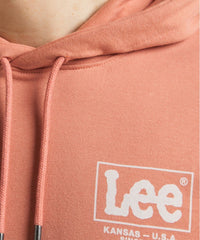 LEE LOGO LOOSE HOODIE MĘSKA BLUZA Z KAPTUREM LOGO NADURK RUST L83SSPUK 112145617