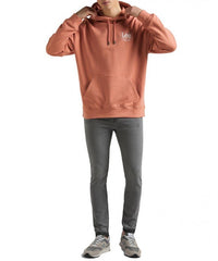 LEE LOGO LOOSE HOODIE MĘSKA BLUZA Z KAPTUREM LOGO NADURK RUST L83SSPUK 112145617