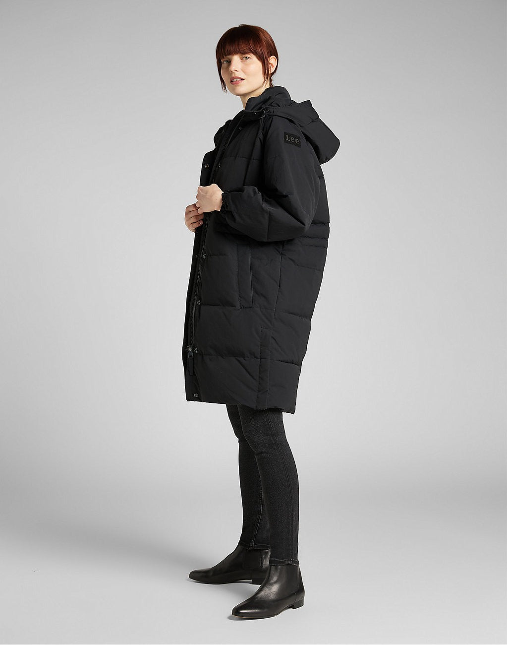 LEE LONG PUFFER DAMSKA KURTKA ZIMOWA BLACK L56IXW01 112140309