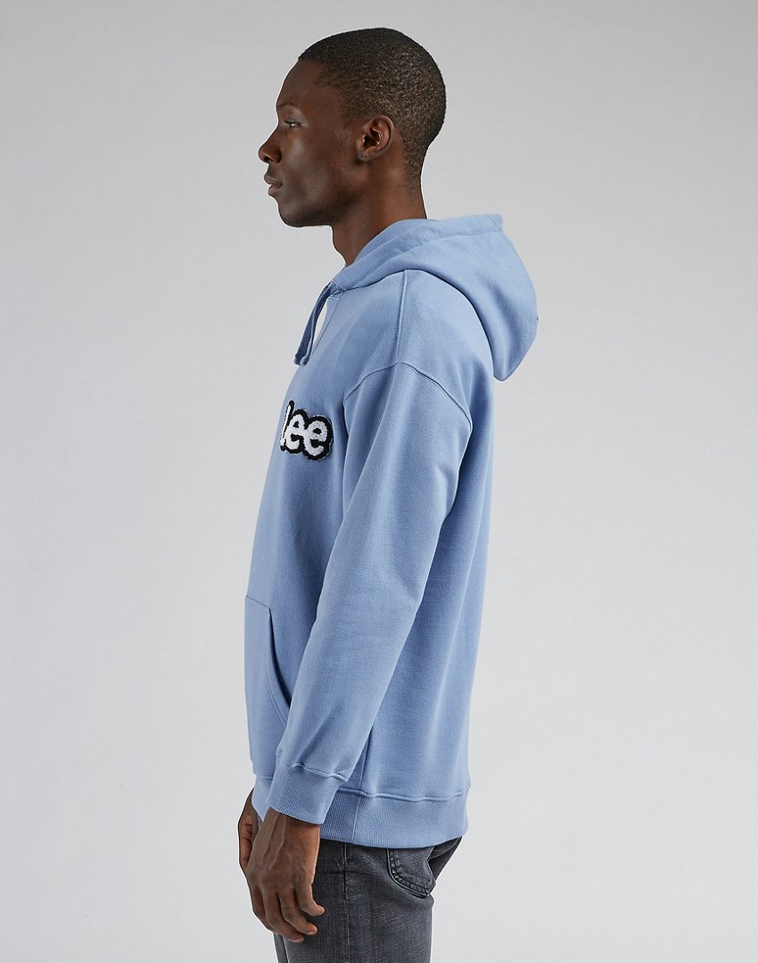 Lee Loose Hoodie Męska Bluza Kaptur Logo Dreamy Blue L84ORY39 112322665