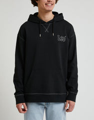 Lee Loose Seasonal Hoodie Męska Bluza Z Kapturem Kangurka Washed Black Ll26fton 112331482