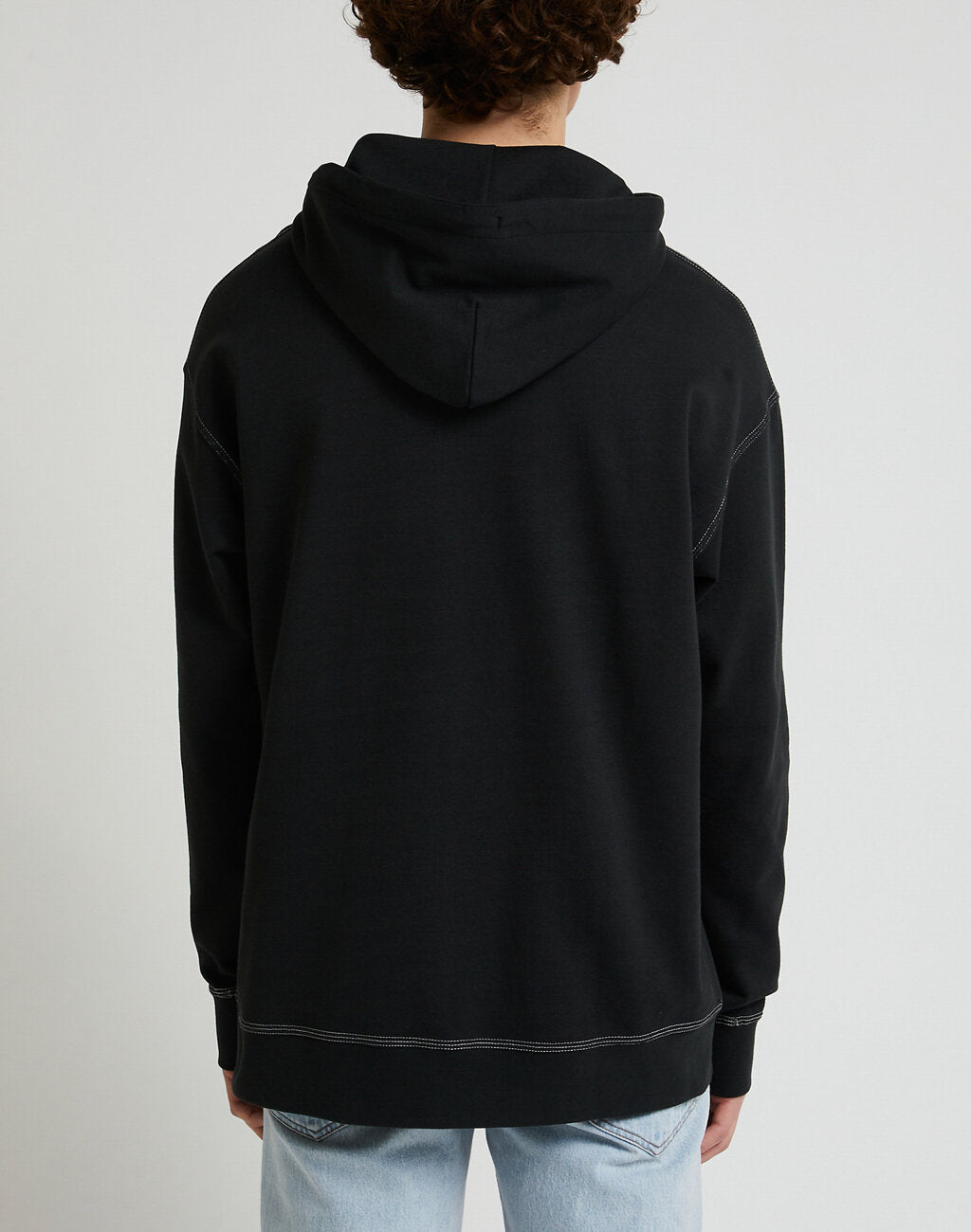 Lee Loose Seasonal Hoodie Męska Bluza Z Kapturem Kangurka Washed Black Ll26fton 112331482