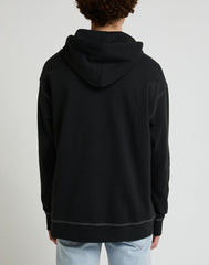 Lee Loose Seasonal Hoodie Męska Bluza Z Kapturem Kangurka Washed Black Ll26fton 112331482