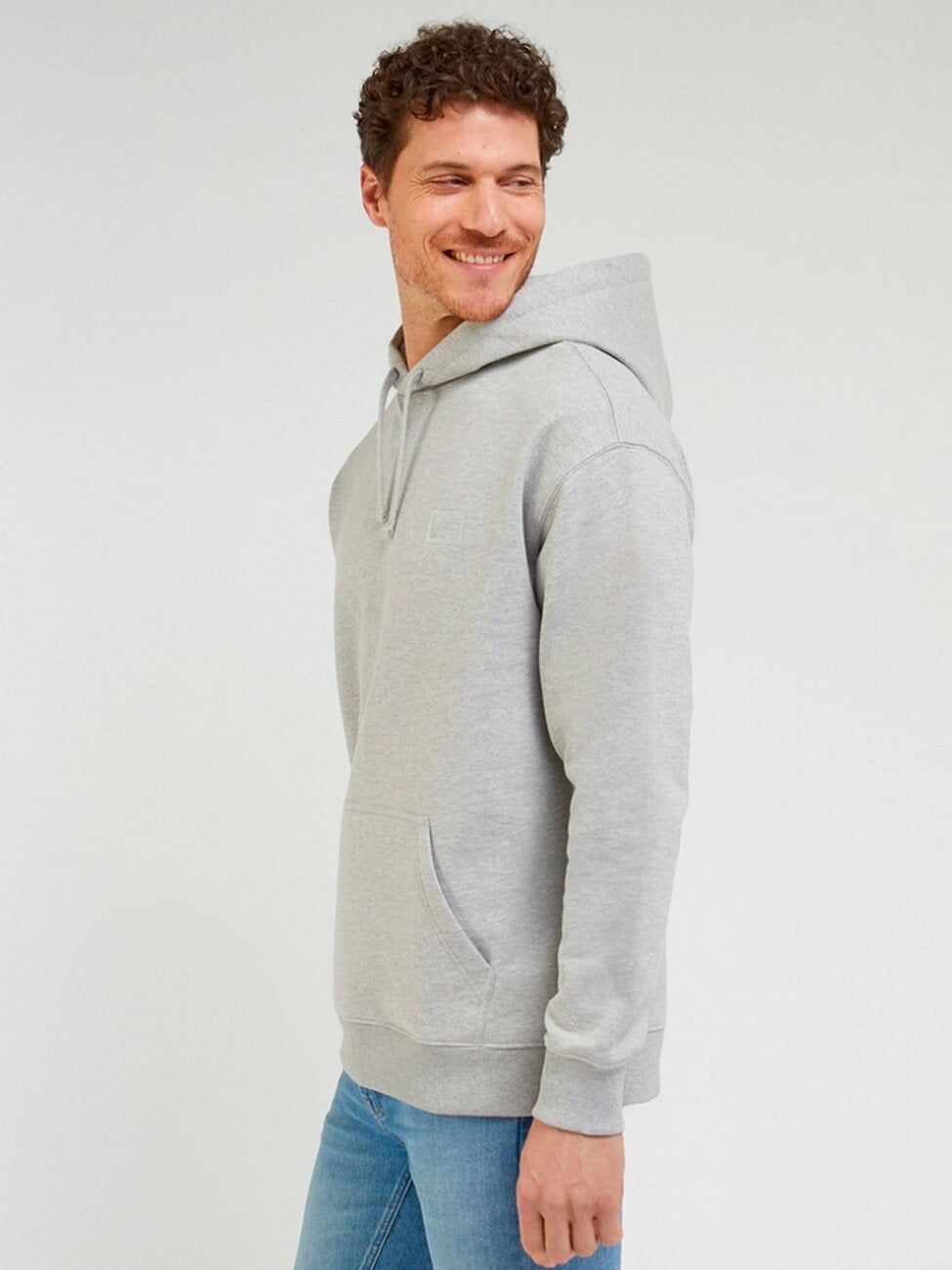 Męska Bluza Lee Core Loose Hoodie Sharp Grey Mele 112341676 L84w011720