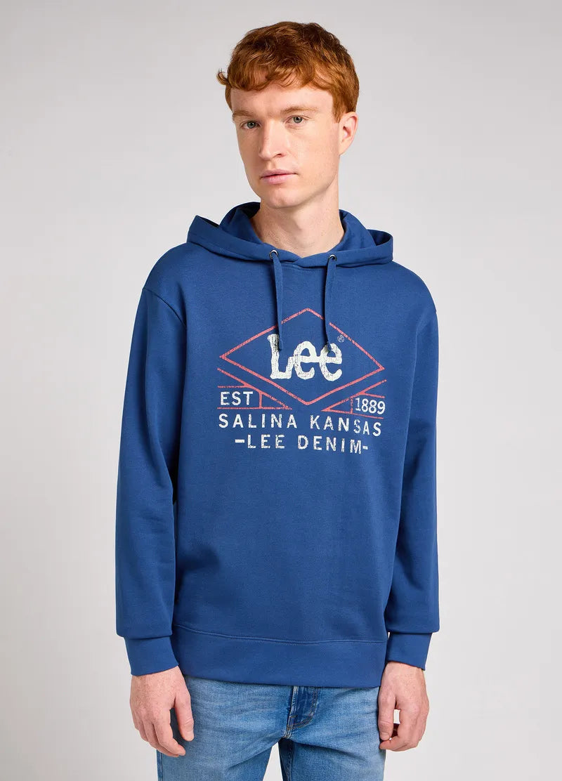 LEE MĘSKA BLUZA Z KAPTUREM LEE HOODIE DRAMA NAVY 112349514