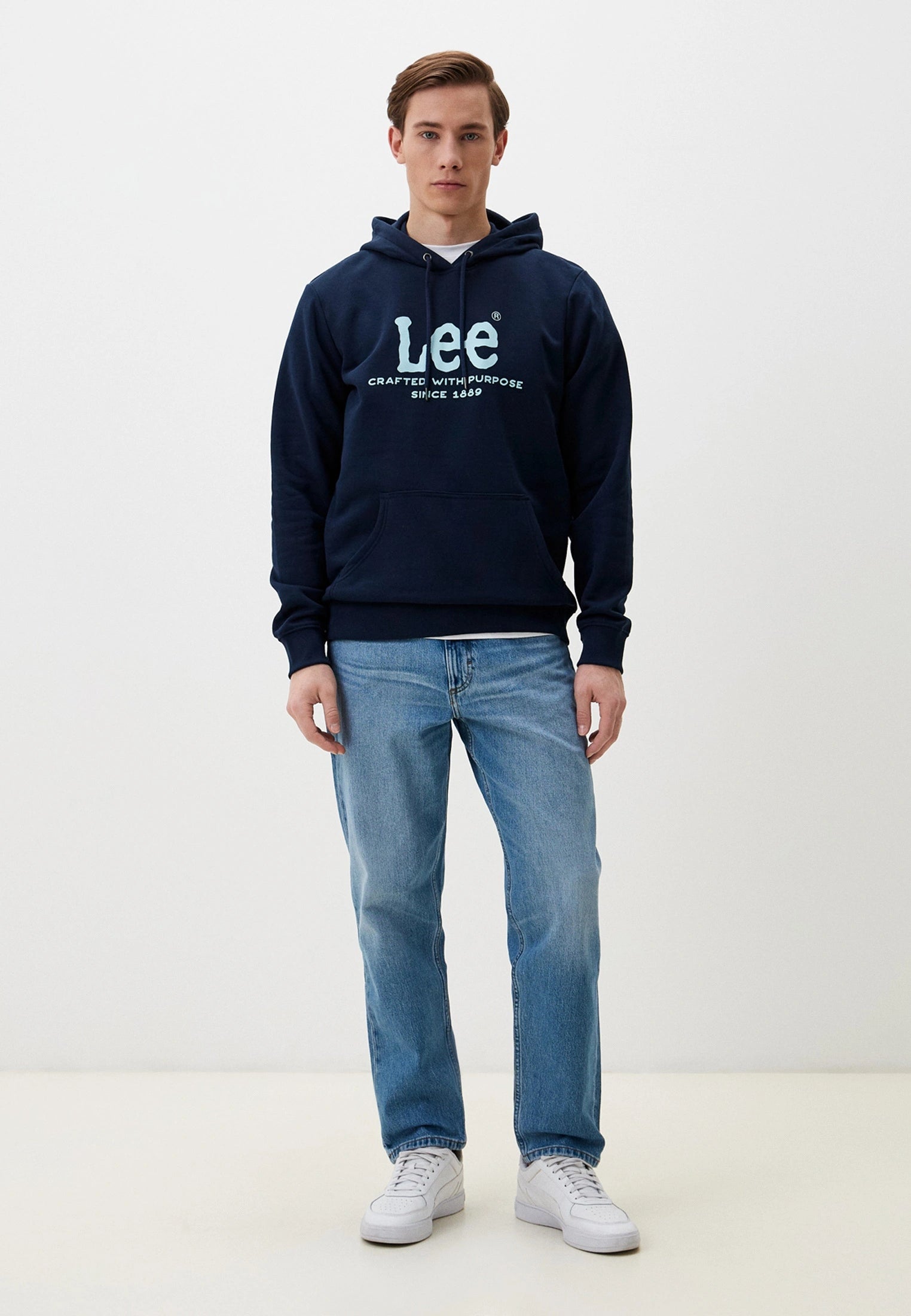 LEE MĘSKA BLUZA Z KAPTUREM LEE LOGO HOODIE EMPEROR NAVY 112358010