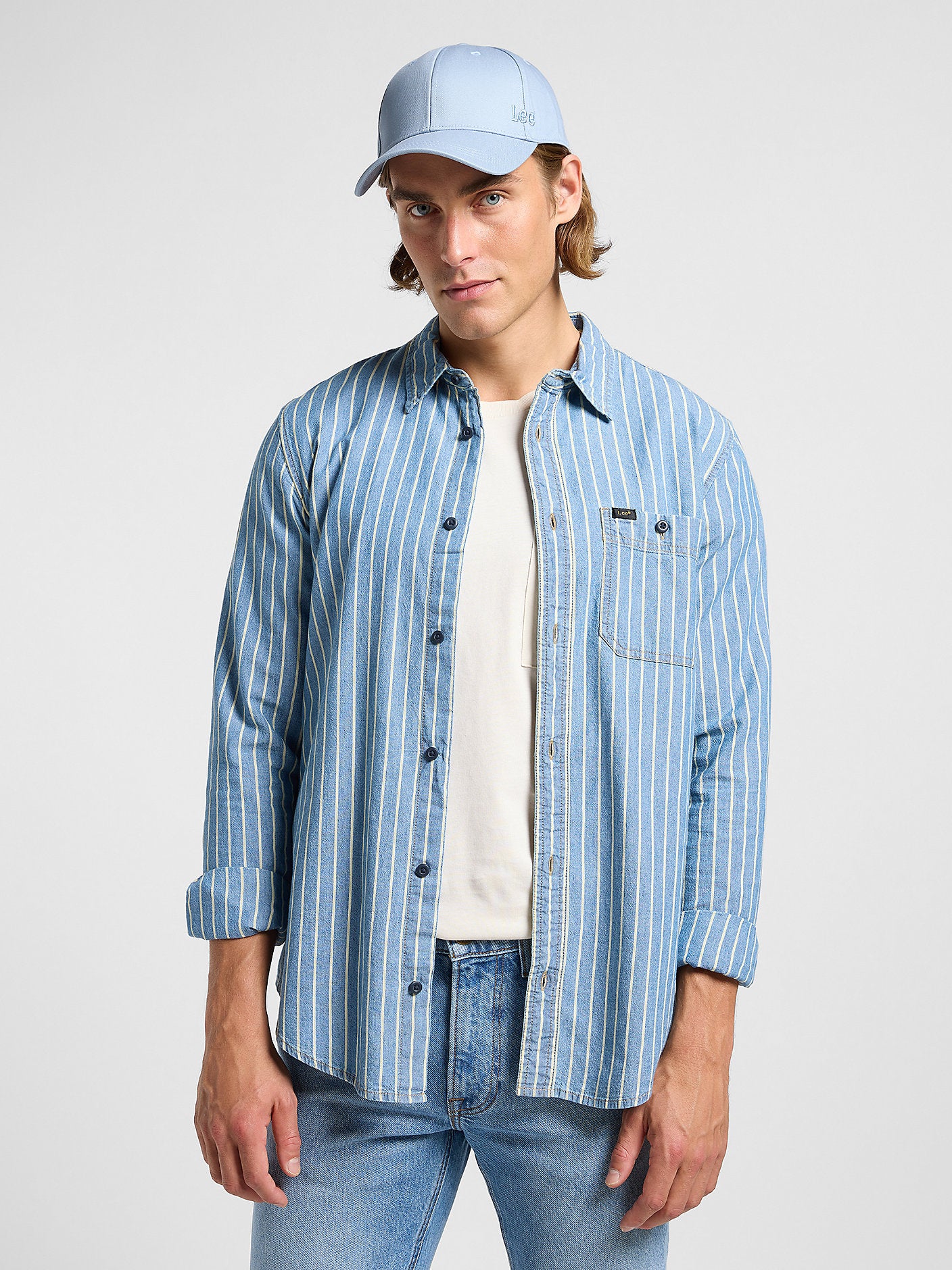 LEE MĘSKA CZAPKA Z DASZKIEM LEE ESSENTIAL CAP CONCRETE GRAY 112364304