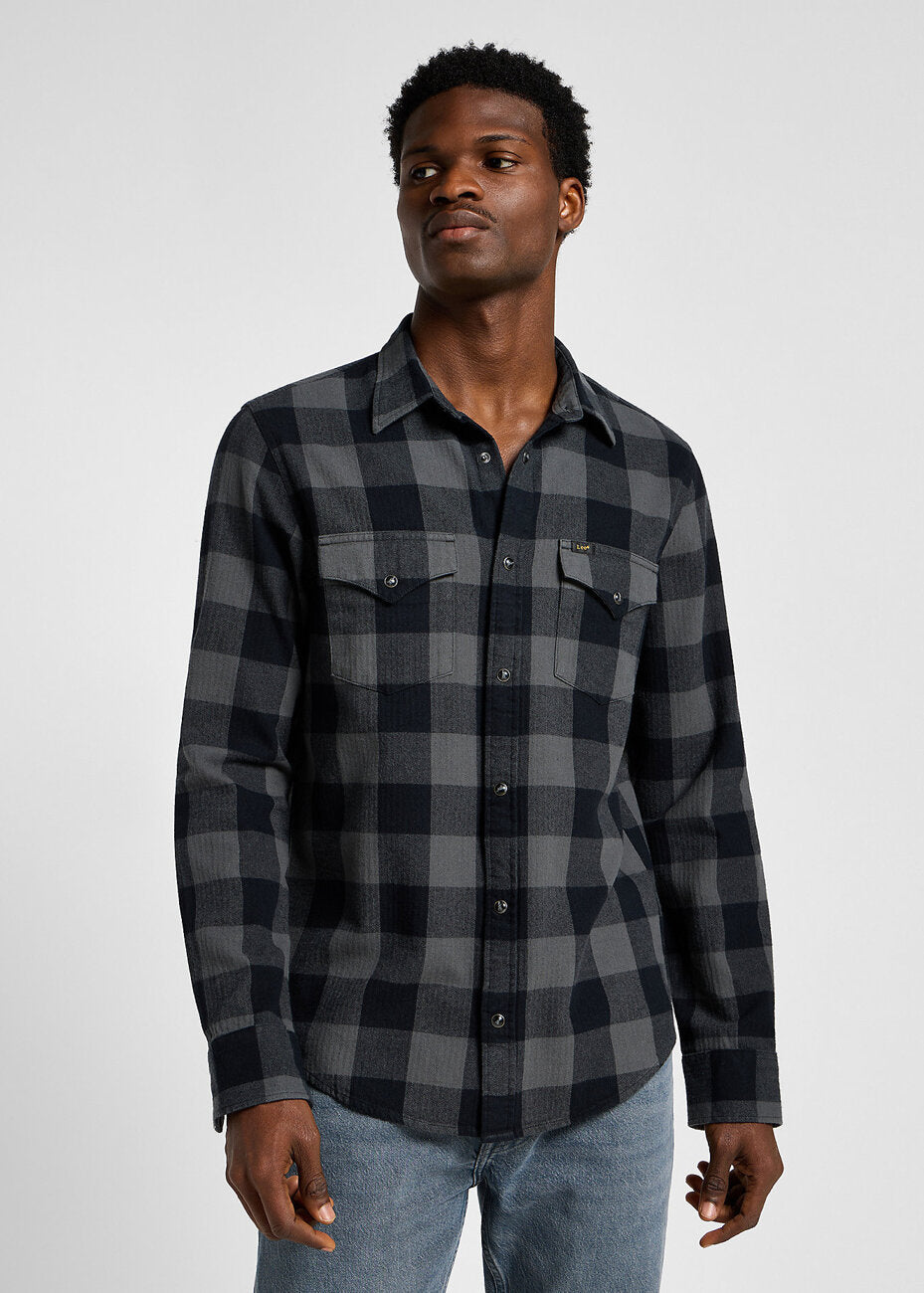 LEE MĘSKA KOSZULA CLEAN WESTERN SHIRT STATIC GRAY 112355745 L66R008549