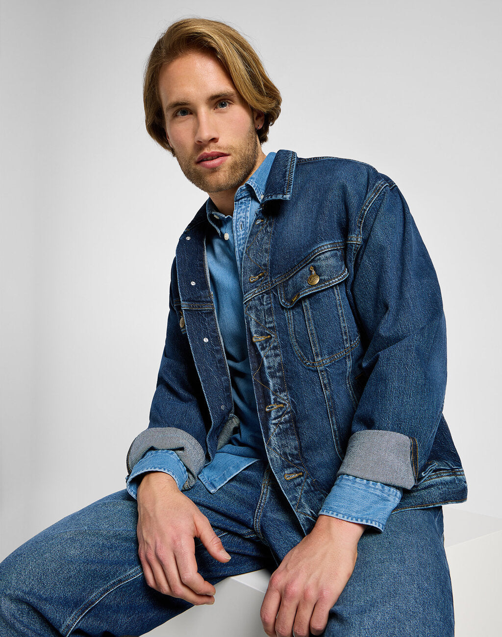 Męska Koszula Jeansowa Lee Button Down Bueller 112355641 L880008566