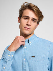 Męska Koszula Jeansowa Lee Lee Button Down Lakeside Wash 112363893