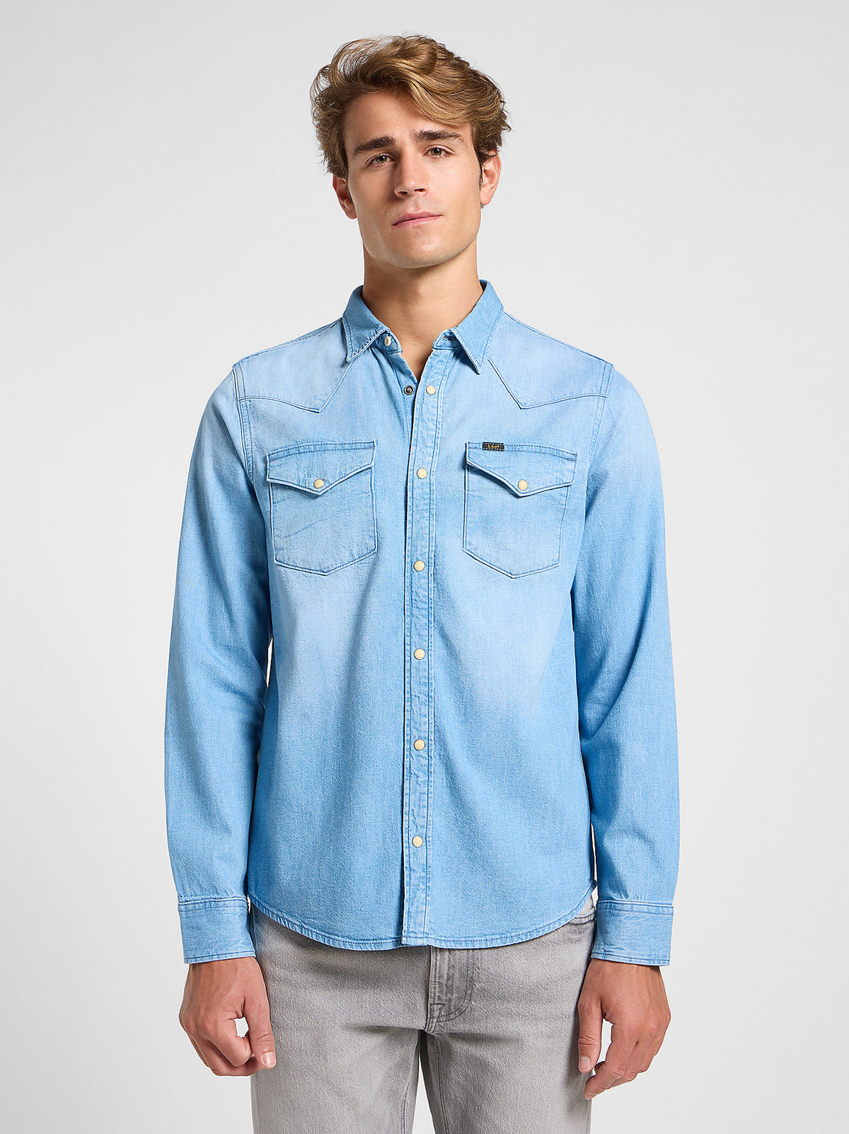 Męska Koszula Jeansowa Lee Regular Western Shirt Starlight Wash 112363914