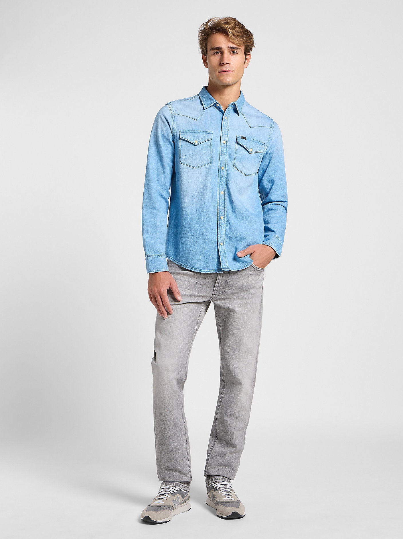 Męska Koszula Jeansowa Lee Regular Western Shirt Starlight Wash 112363914