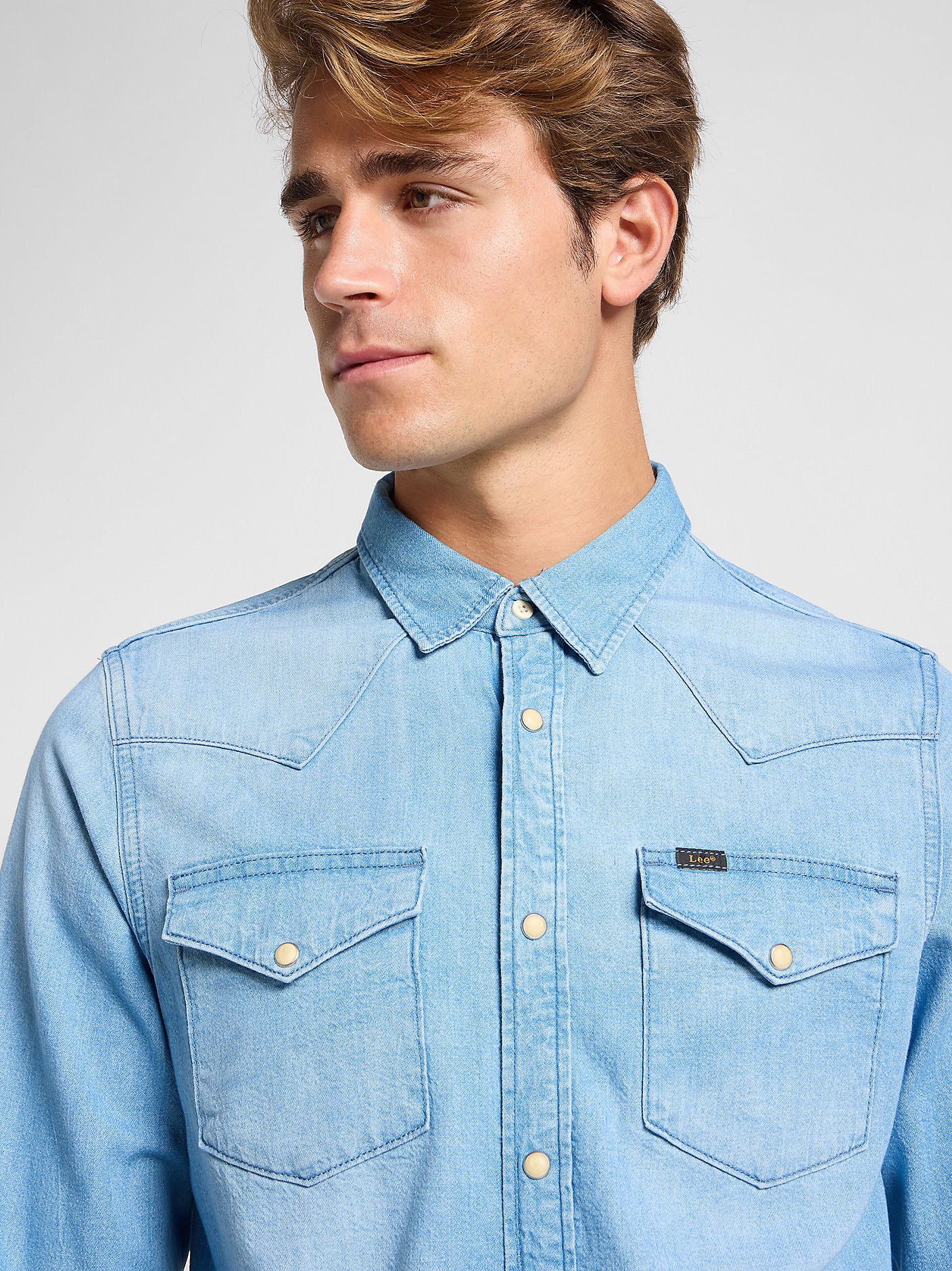 Męska Koszula Jeansowa Lee Regular Western Shirt Starlight Wash 112363914