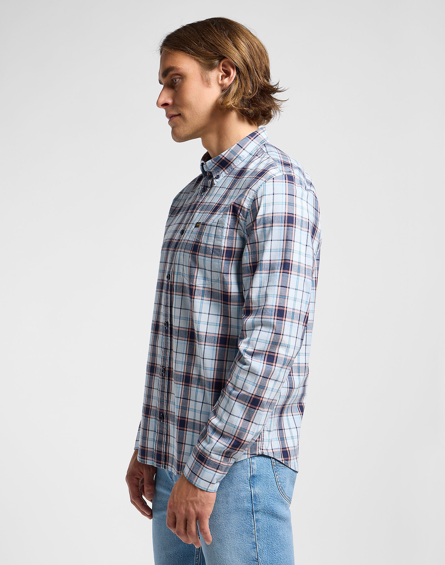 LEE MĘSKA KOSZULA LEE LEE BUTTON DOWN AURORA SEPIA PLAID 112363687