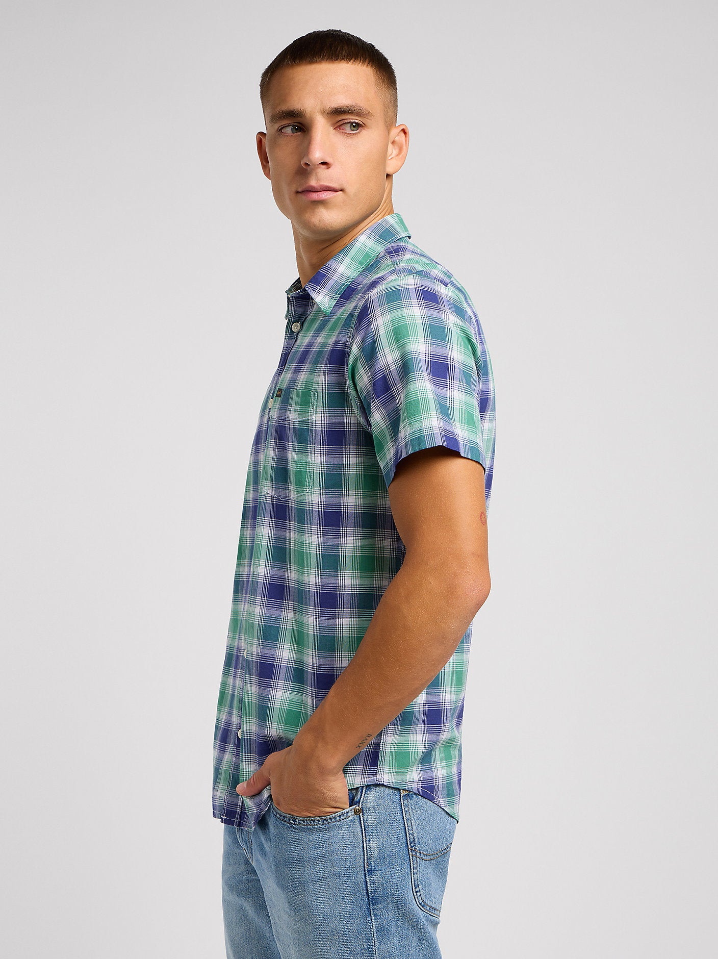 LEE MĘSKA KOSZULA LEE LEE BUTTON DOWN SS DANDY GREEN 112349961
