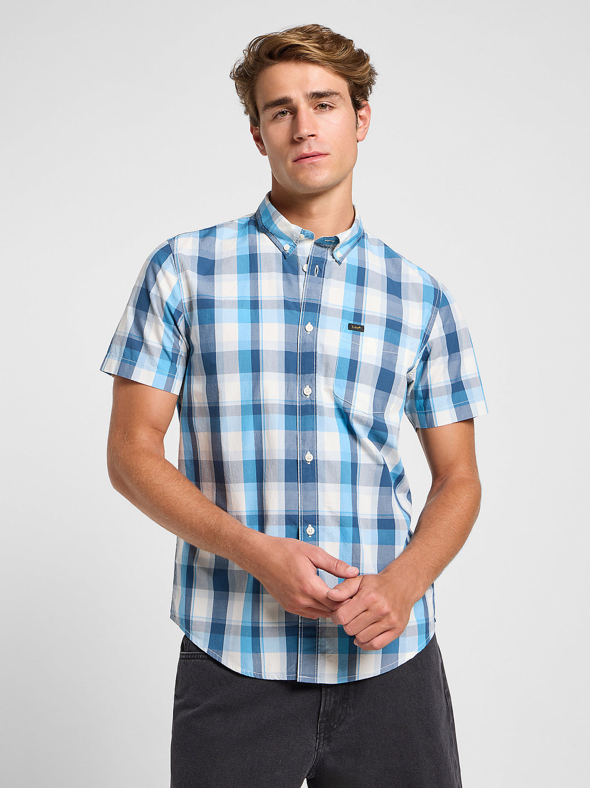 LEE MĘSKA KOSZULA LEE LEE BUTTON DOWN SS ORION 112363899