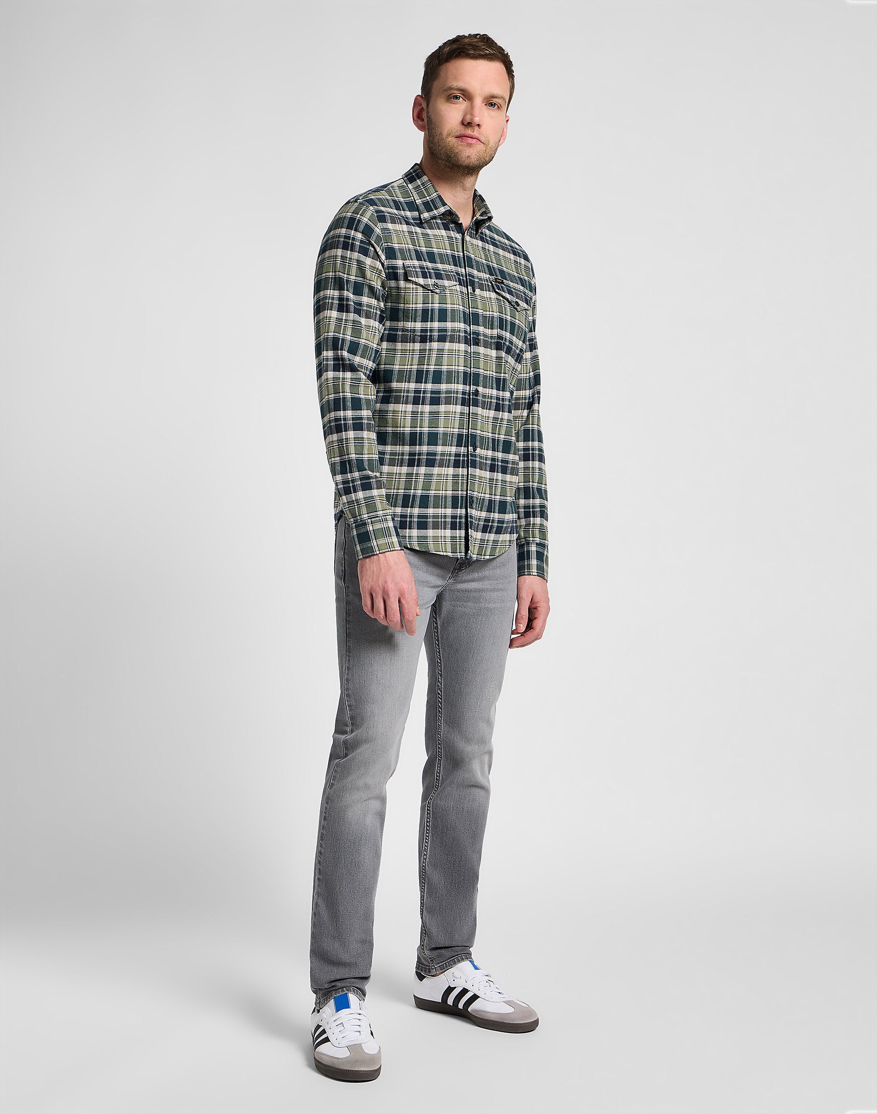 LEE MĘSKA KOSZULA LEE REGULAR SHIRT GREEN 112355698