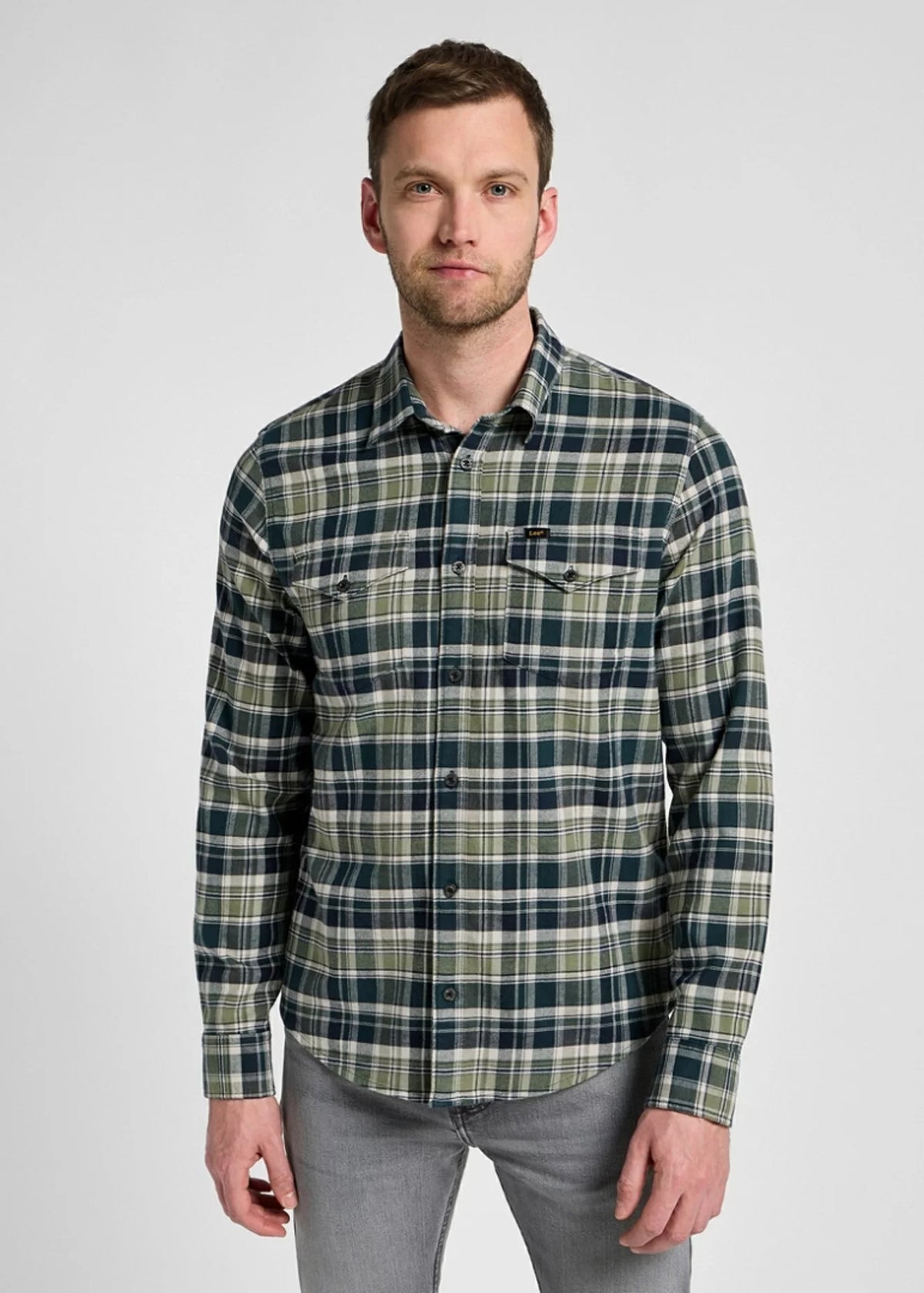 LEE MĘSKA KOSZULA LEE REGULAR SHIRT GREEN 112355698