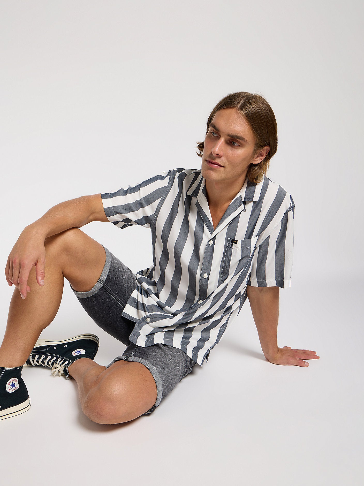 Lee Męska Koszula Resort Shirt Rivet Navy 112364214