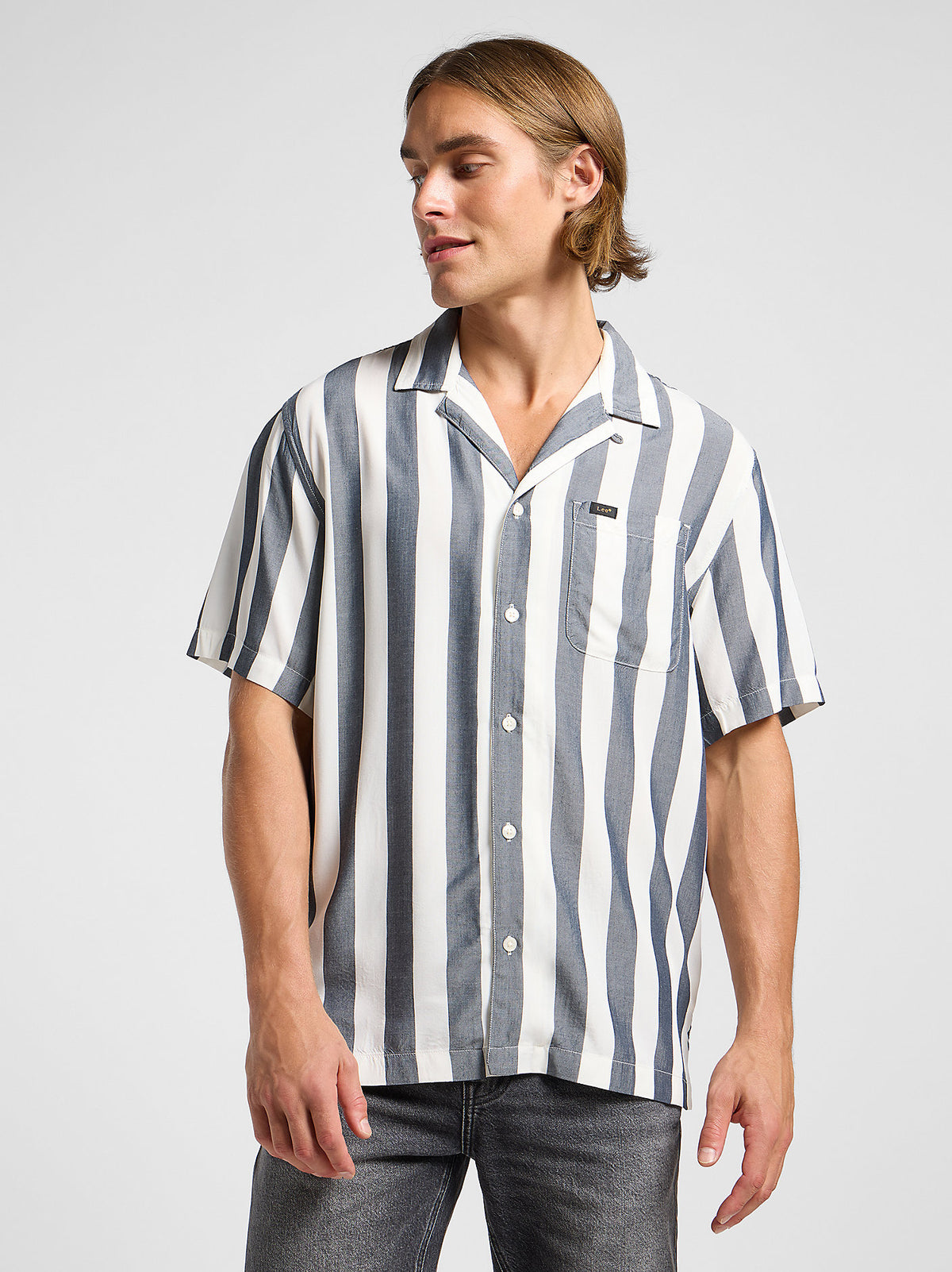 Lee Męska Koszula Resort Shirt Rivet Navy 112364214