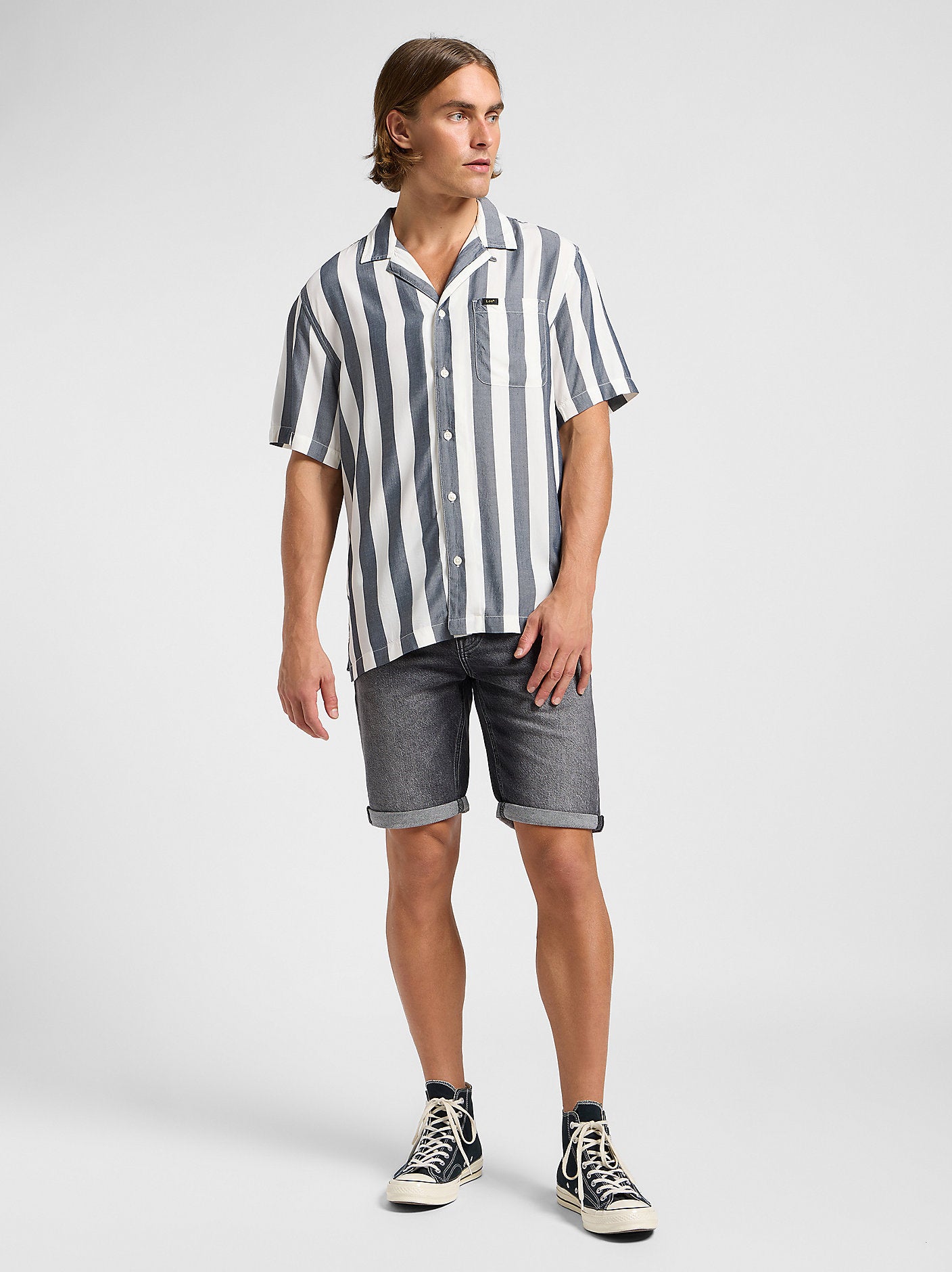 Lee Męska Koszula Resort Shirt Rivet Navy 112364214