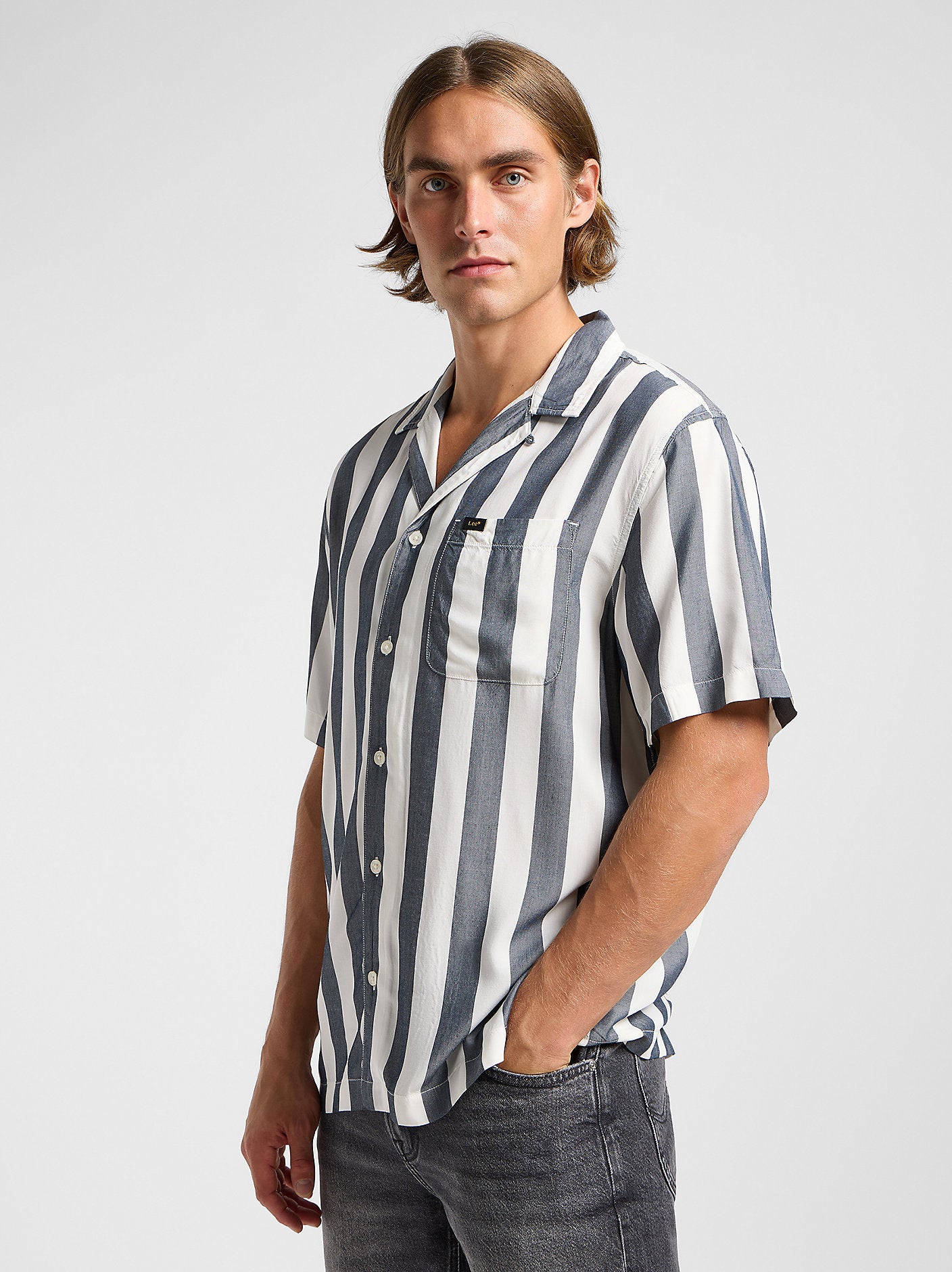 Lee Męska Koszula Resort Shirt Rivet Navy 112364214