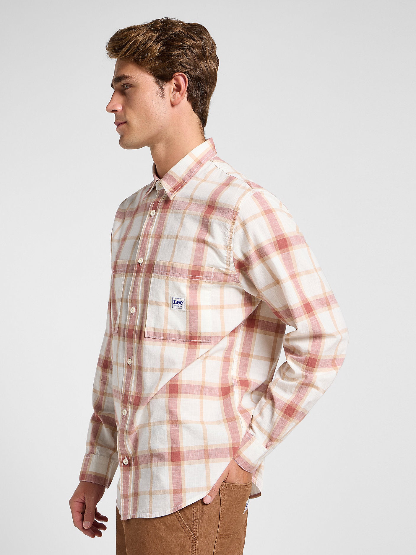 Lee Męska Koszula Workwear Shirt 2_0 Redwood 112364151