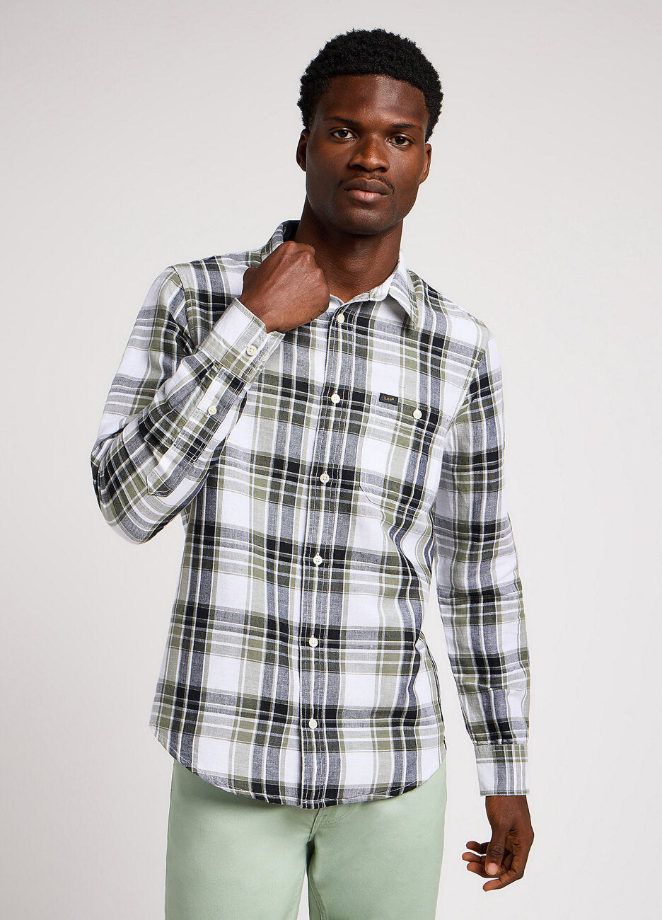 Męska Koszula Lee Leesure Shirt Olive Grove 112350073 L66N045022