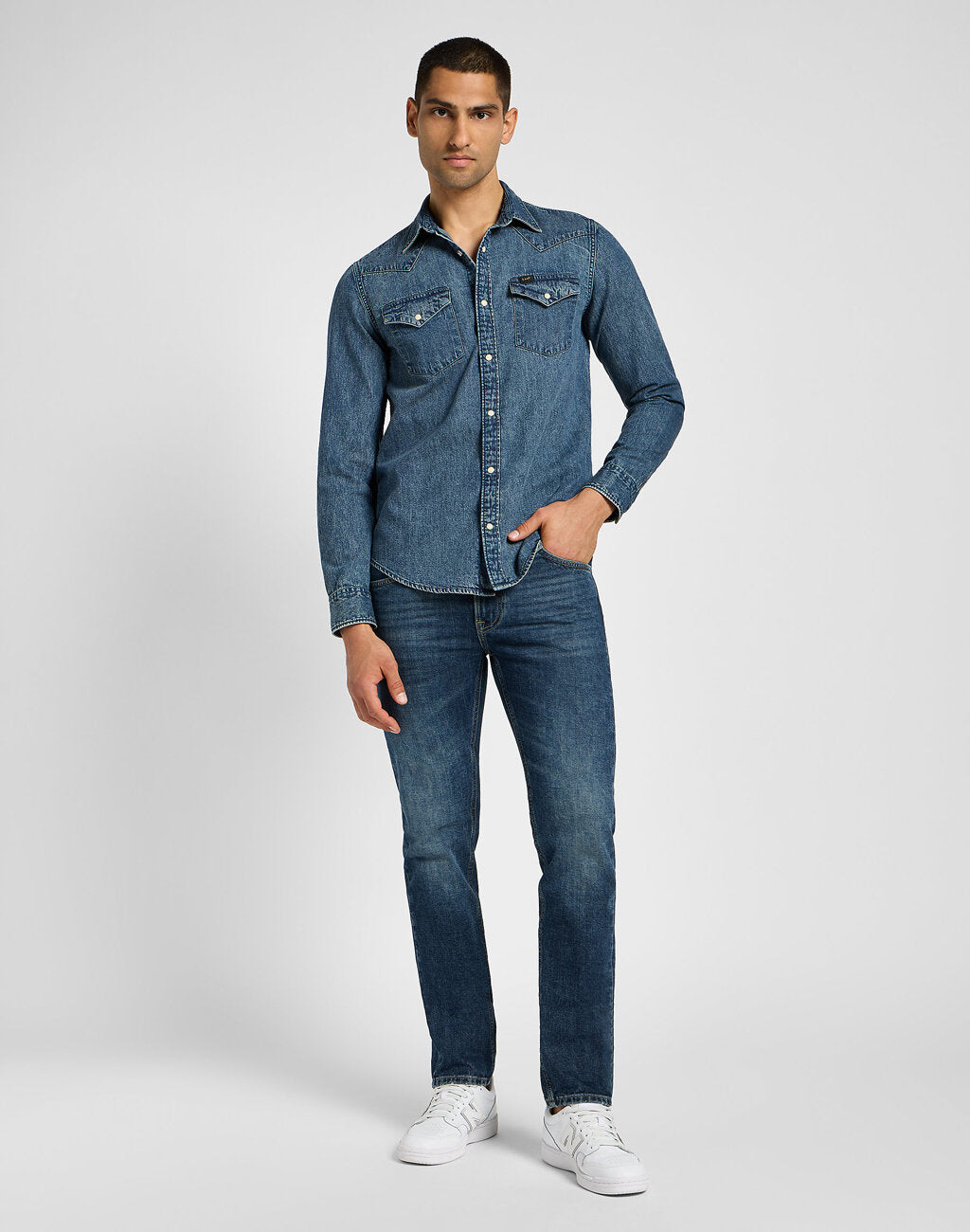 LEE MĘSKA KOSZULA REGULAR WESTERN SHIRT GREEN AURA 112355743 L66W008582