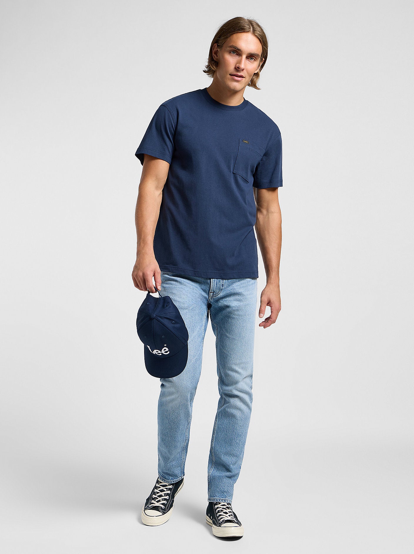 Męski T-shirt Koszulka Lee Relaxed Pocket Tee Mood Indigo 112364541
