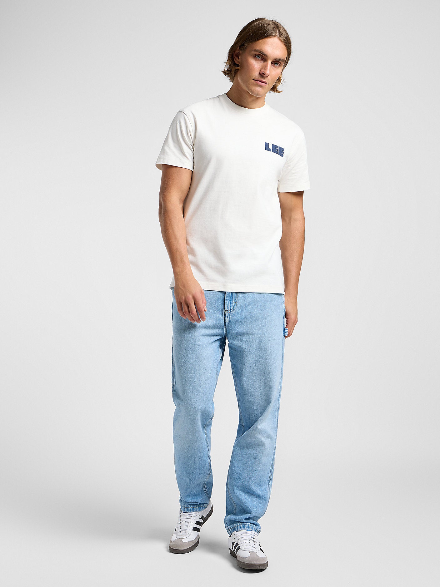 Lee Męska Koszulka Ww Graphic Tee Ecru 112364590