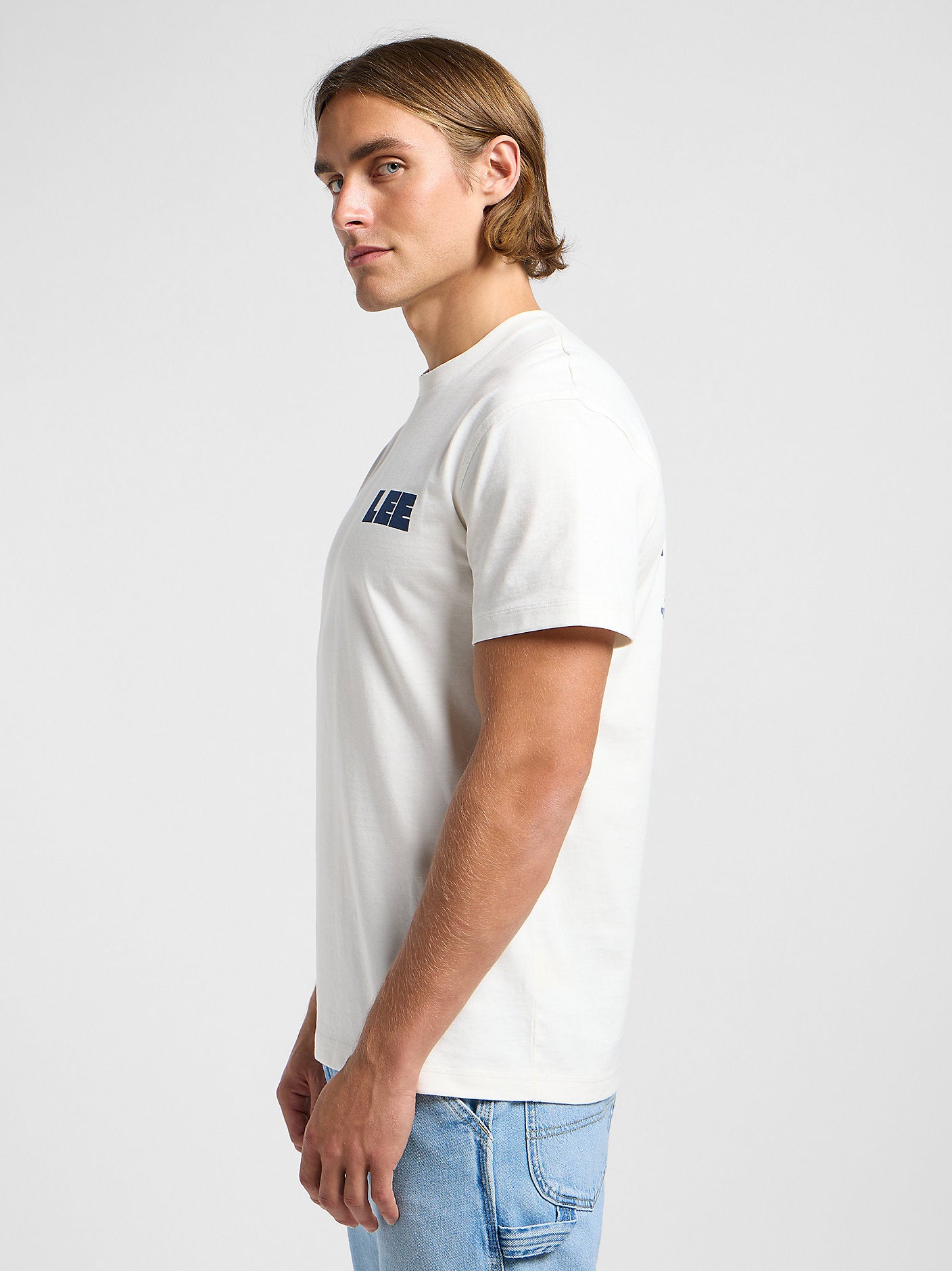 Lee Męska Koszulka Ww Graphic Tee Ecru 112364590