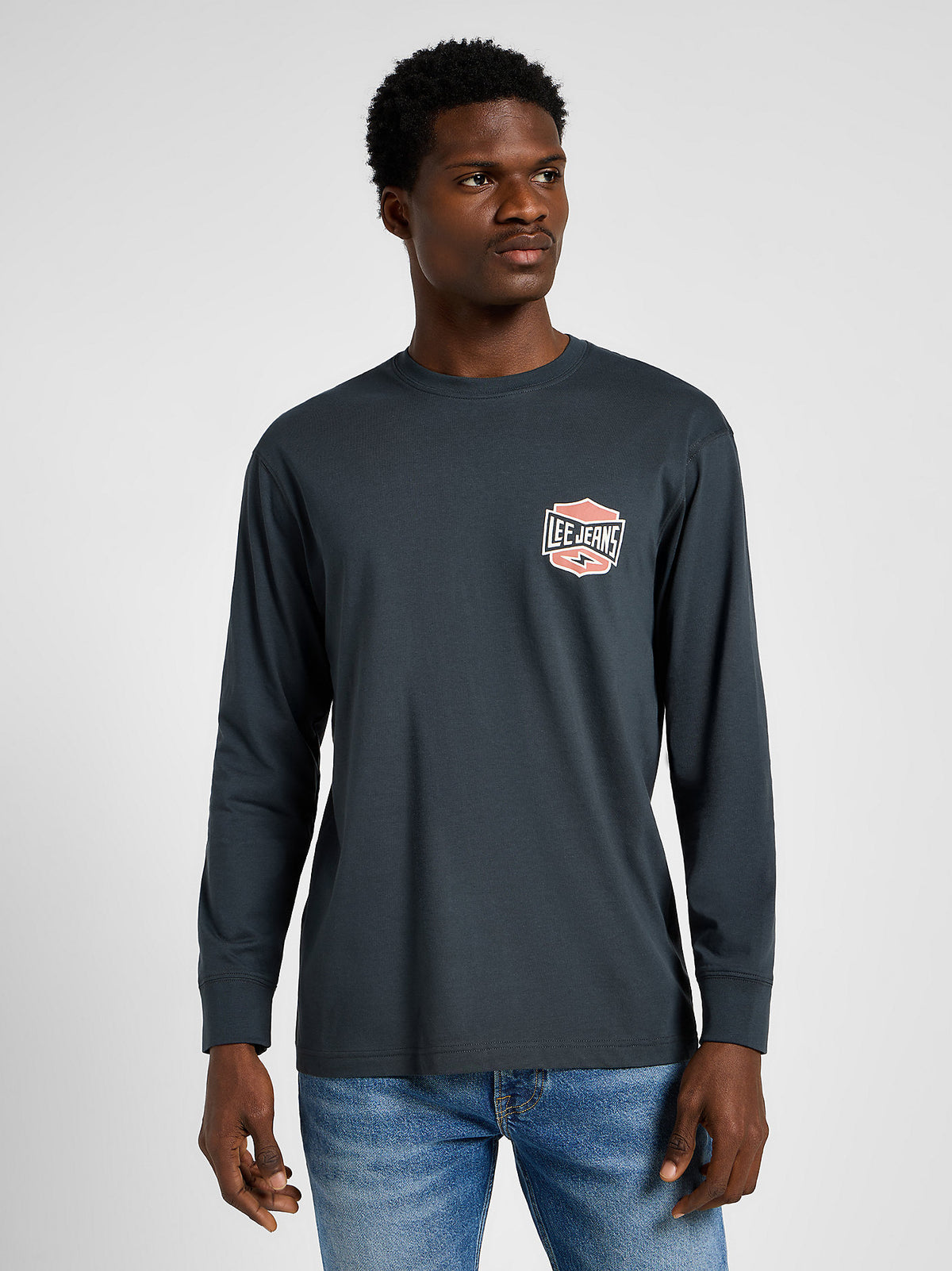 Męska Bluzka Z Długim Rękawem Longsleeve Lee LS Ess Seasonal Tee Washed Black 112358045