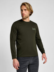 Męska Koszulka Longsleeve Lee Ls Med Wobbly Lee Olive Night 112355592