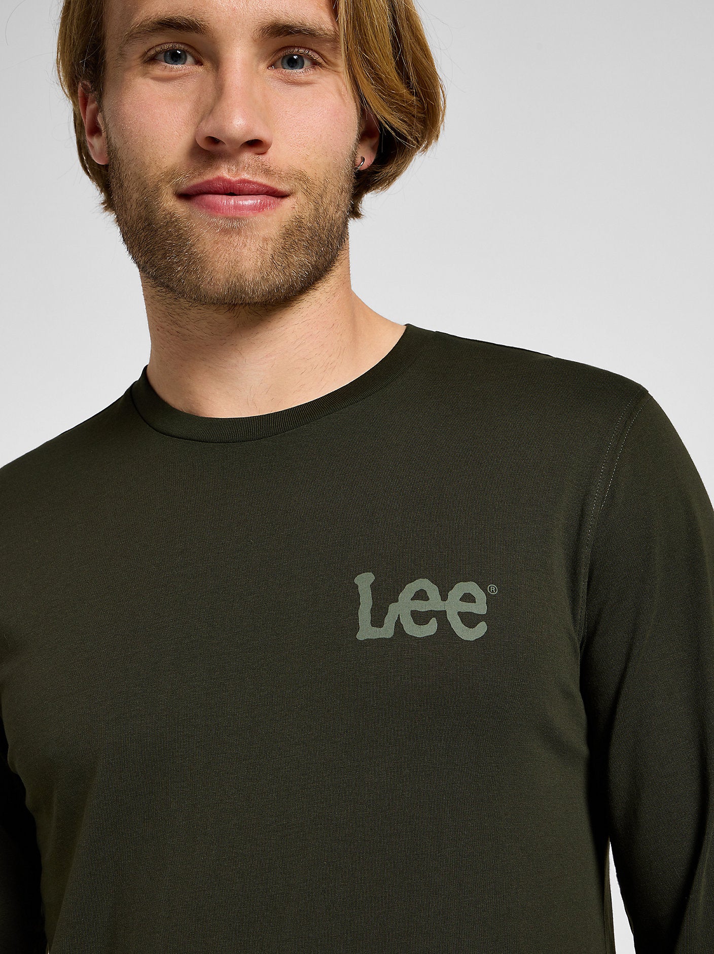 Męska Koszulka Longsleeve Lee Ls Med Wobbly Lee Olive Night 112355592